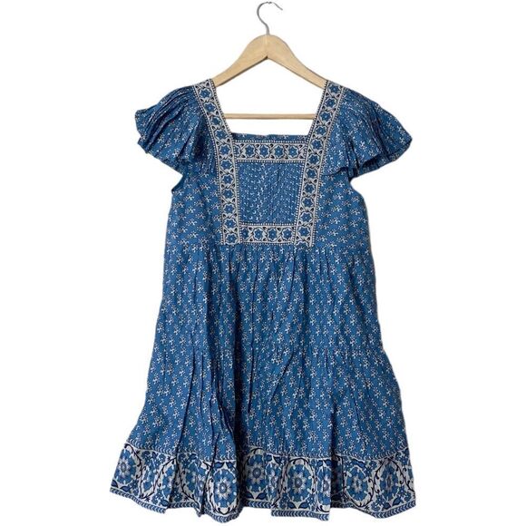 Sea New York Fernanda Tile Print Flutter Sleeve Dress - Picture 2 of 15